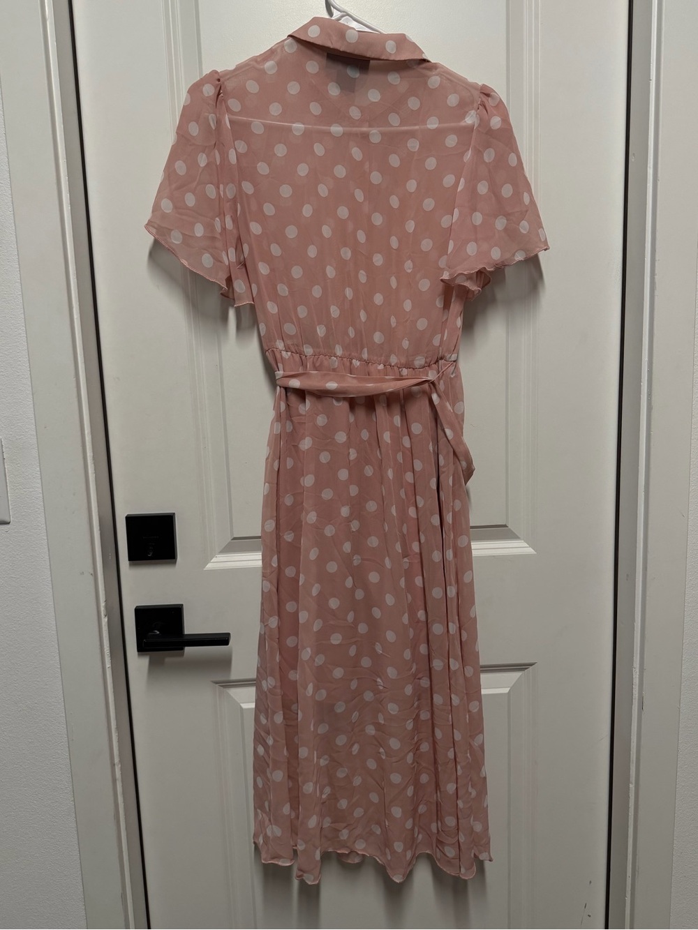 Stella & Julie Pink Polka Dot Midi Dress Women’s Size 4 Cottagecore Coquette - Picture 6 of 6